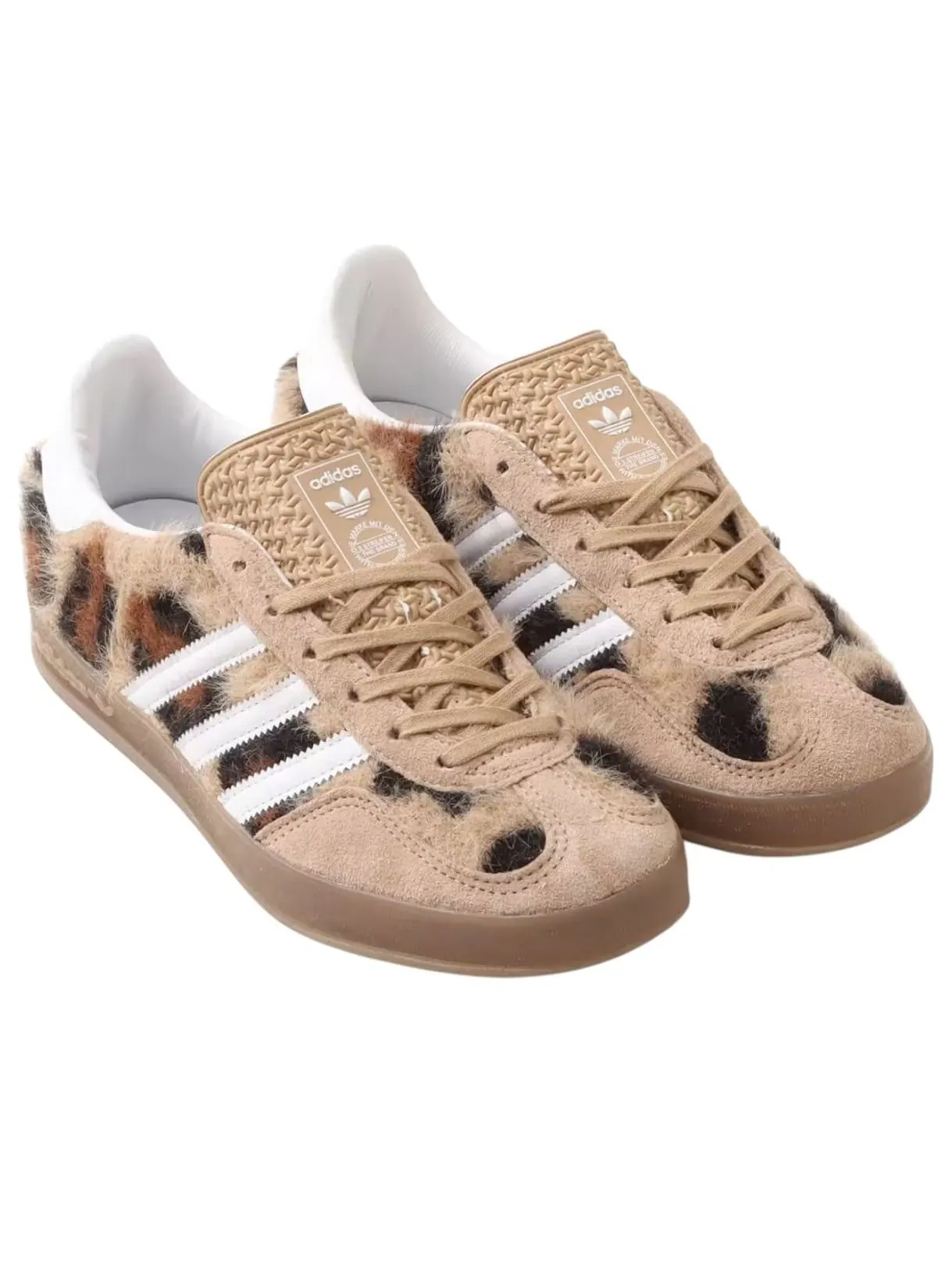 Кроссовки adidas x atmos Pink Gazelle Indoor 'Trinity Leopard Warm Sandstone' — изображение 3 из 7, коричневый