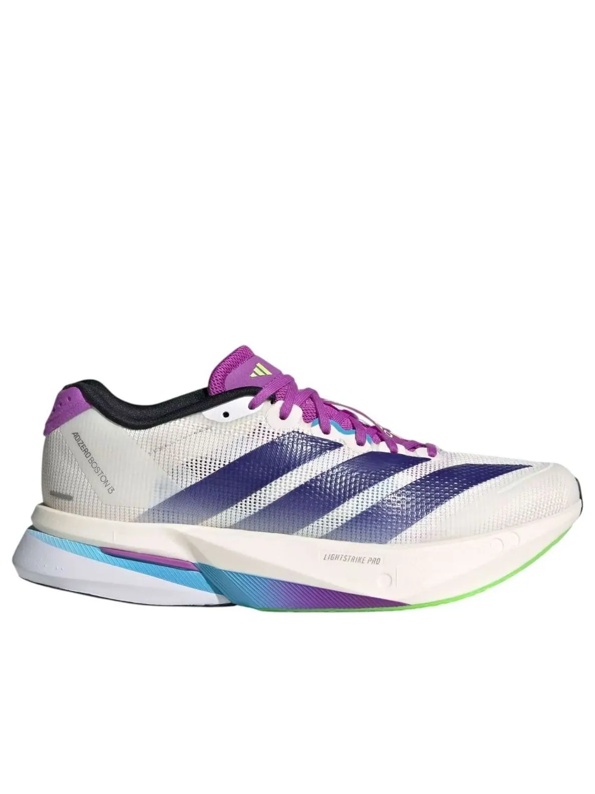 (WMNS) Adidas Adizero Boston 13 'White Collegiate Purple Lime Burst' — изображение 2 из 6, белый/фиолетовый