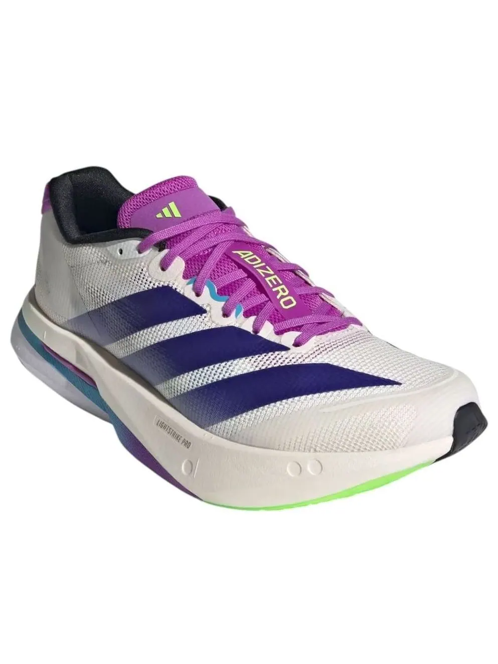 (WMNS) Adidas Adizero Boston 13 'White Collegiate Purple Lime Burst' — изображение 5 из 6, белый/фиолетовый