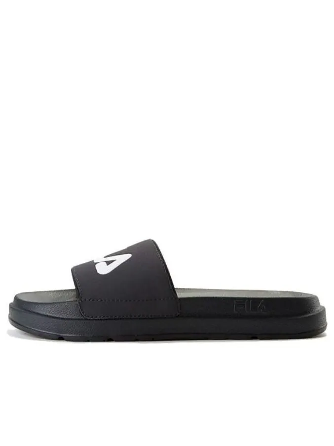 (GS) Шлепанцы Fila Lifestyle Slides 'Black' — изображение 1 из 5, черный/белый