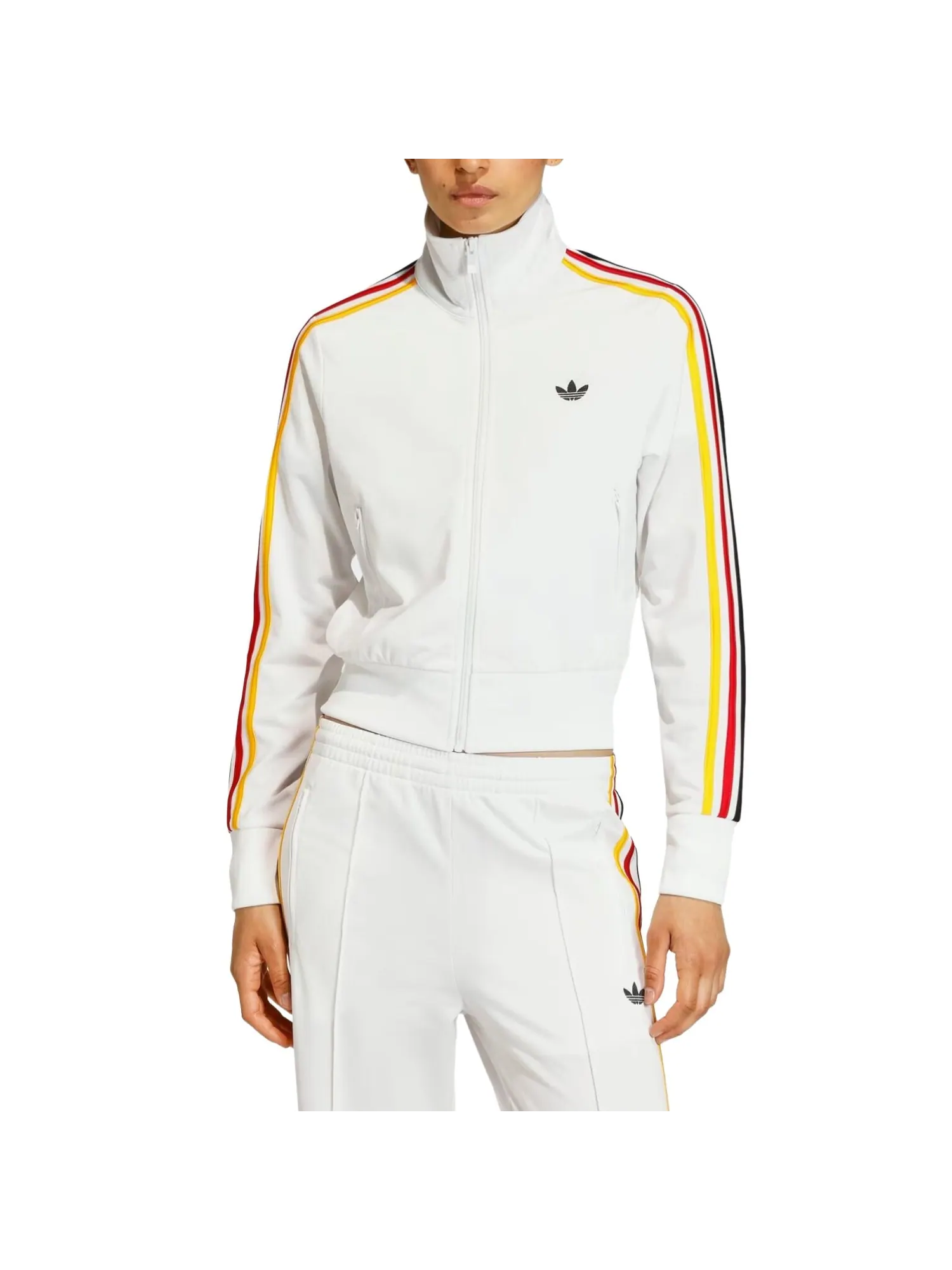 (WMNS) Adidas Firebird Classic Track Top 'Cloud White Collegiate Gold Team Power Red 2' — изображение 2 из 3, белый