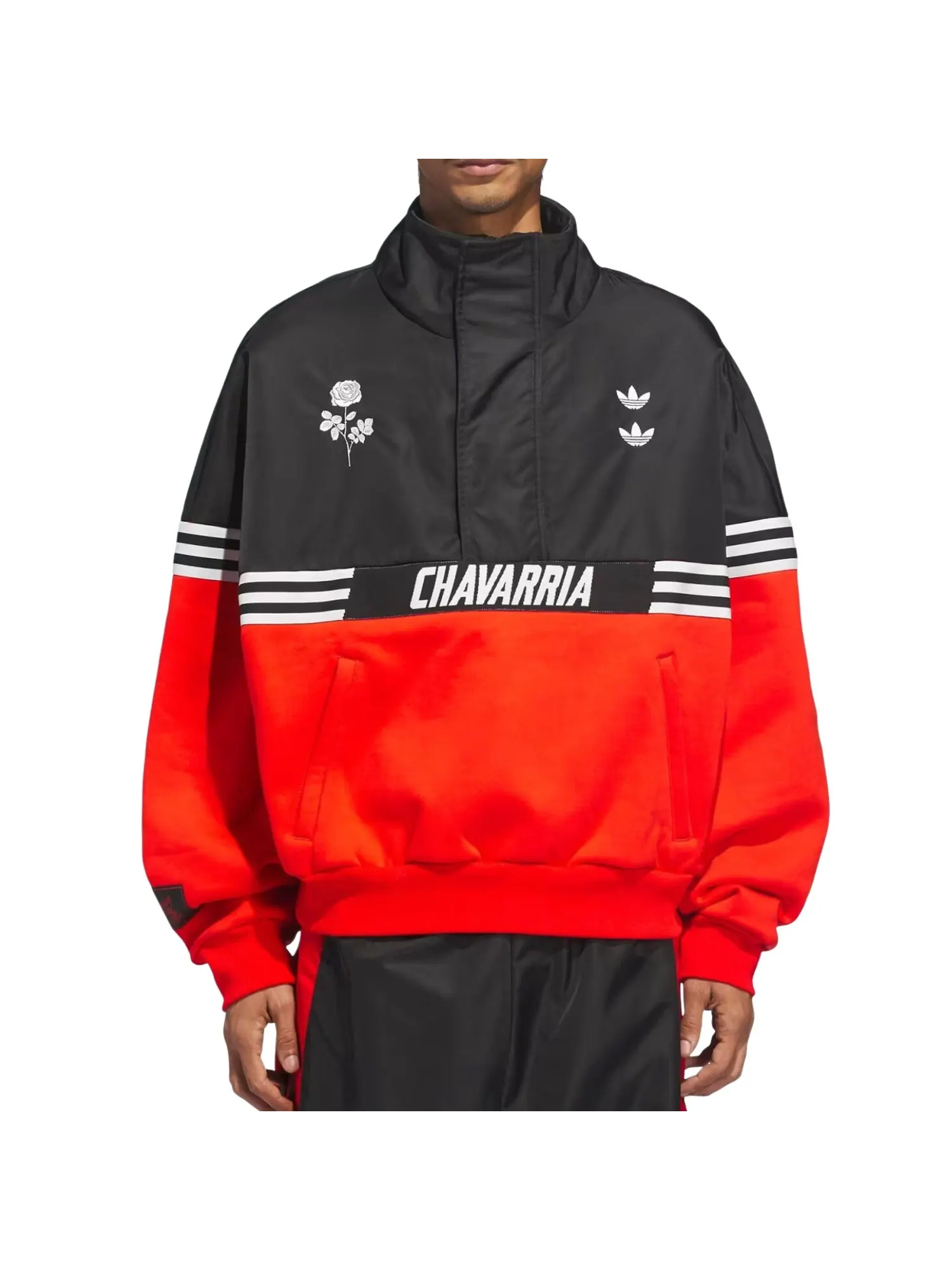 Adidas x Willy Chavarria Half Zip 'Black Red' — изображение 3 из 4, черный/красный