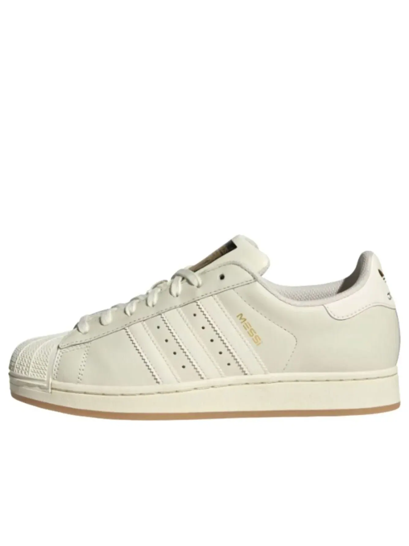 Мужские кроссовки с кожаным верхом Adidas Superstar Ivory Gold Metallic — изображение 1 из 6, белый