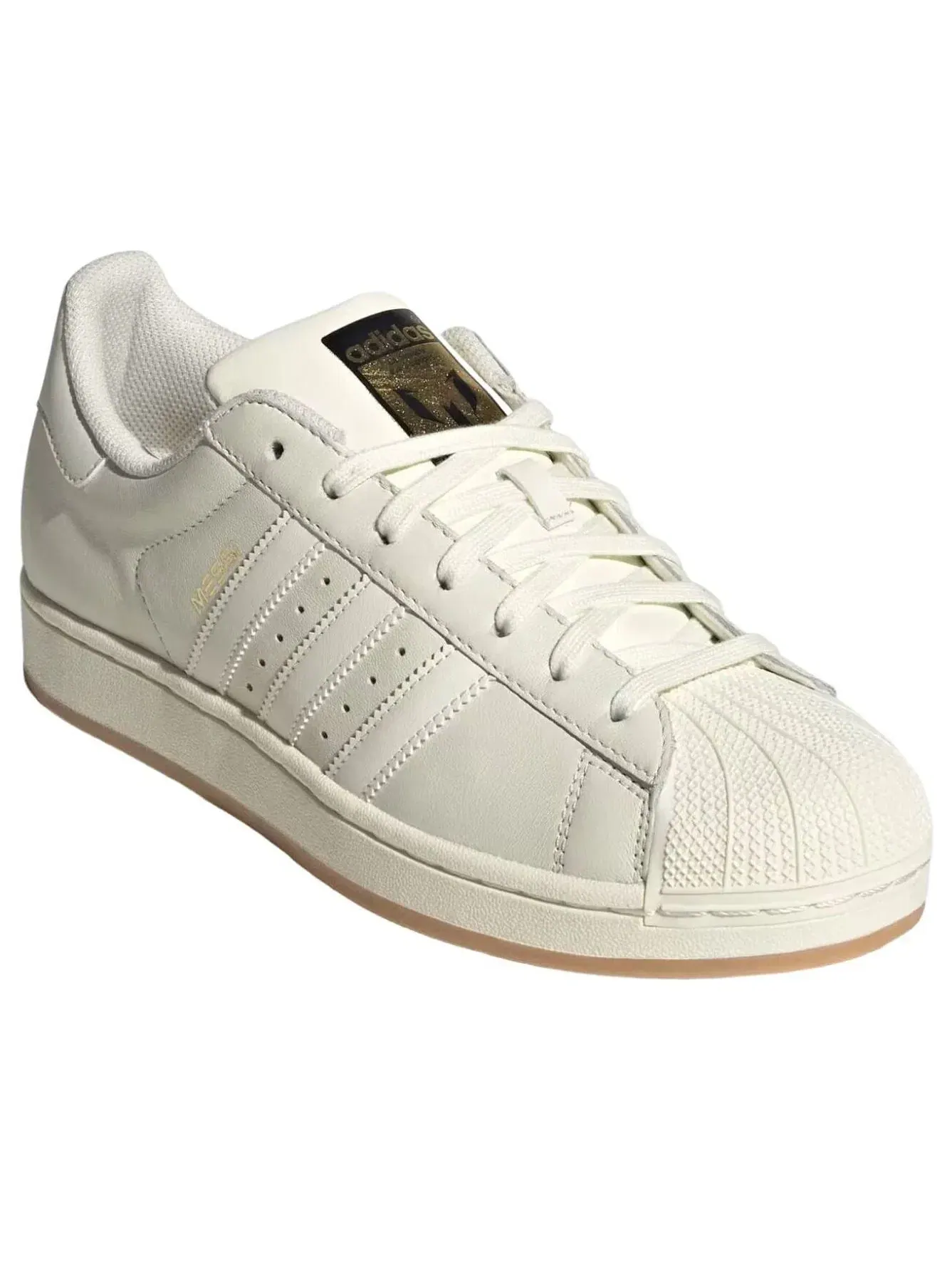 Мужские кроссовки с кожаным верхом Adidas Superstar Ivory Gold Metallic — изображение 2 из 6, белый
