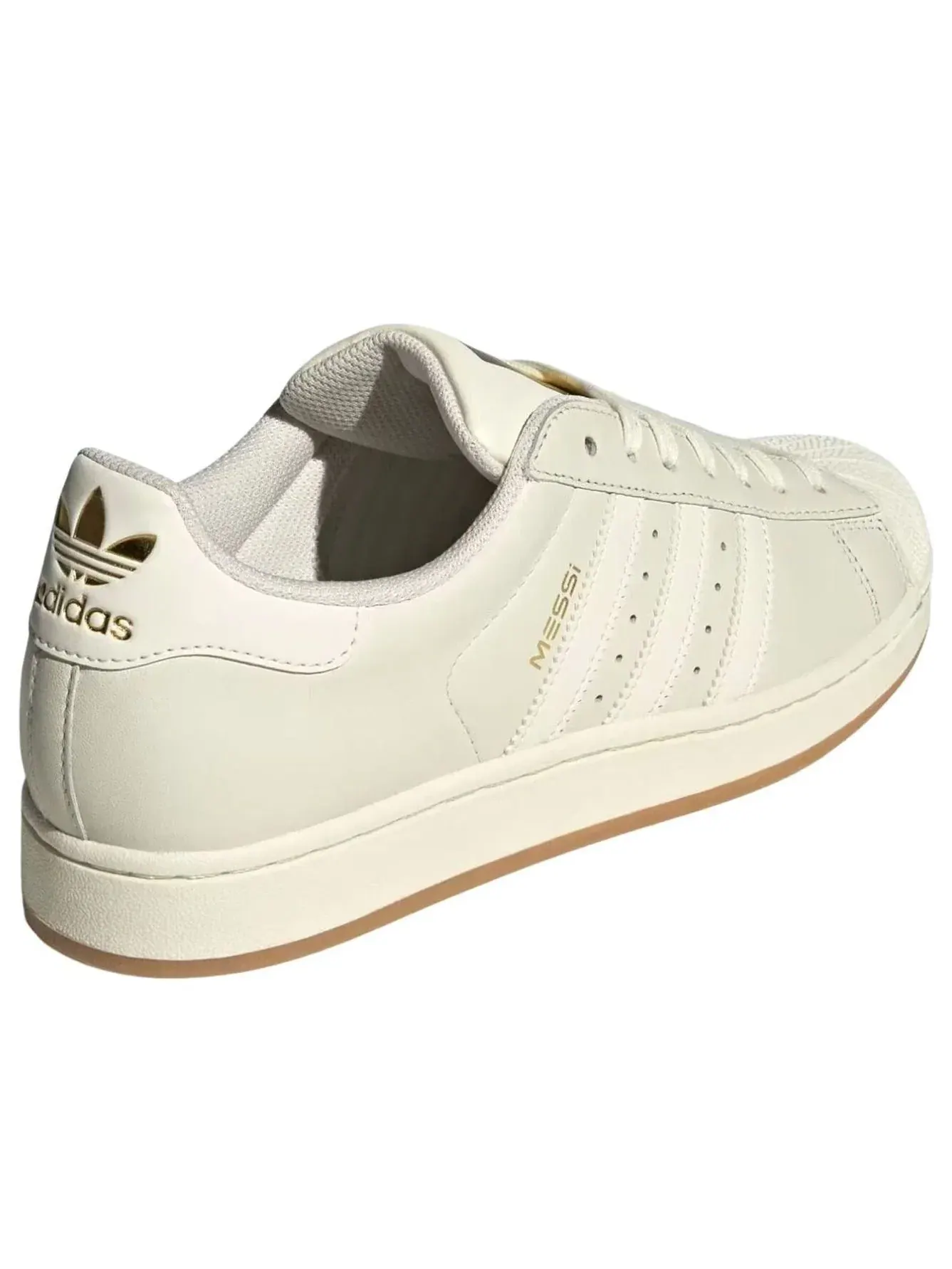 Мужские кроссовки с кожаным верхом Adidas Superstar Ivory Gold Metallic — изображение 3 из 6, белый