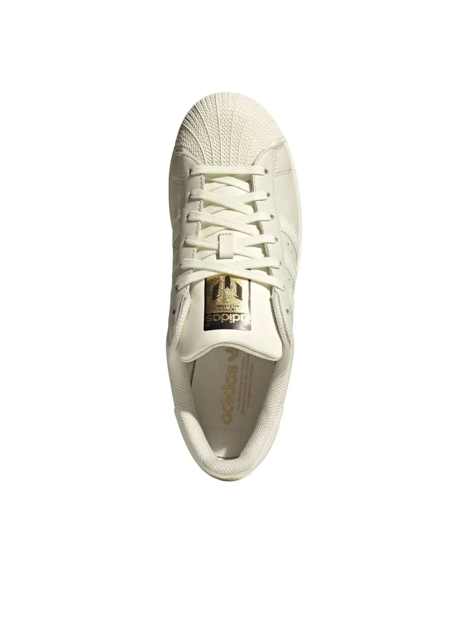 Мужские кроссовки с кожаным верхом Adidas Superstar Ivory Gold Metallic — изображение 4 из 6, белый