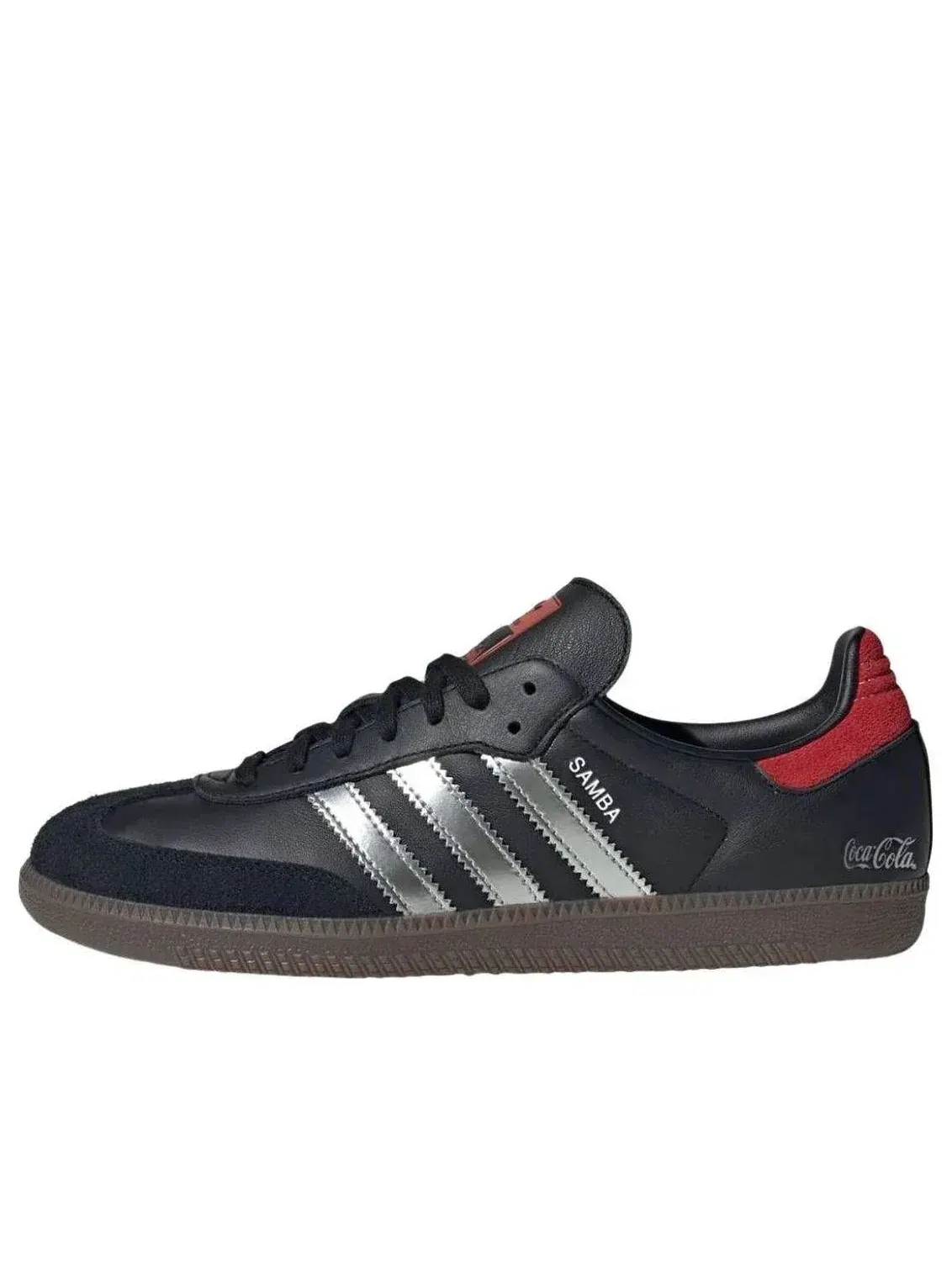 Мужские кроссовки с кожаным верхом Samba Black Silver Adidas — изображение 1 из 5, черный