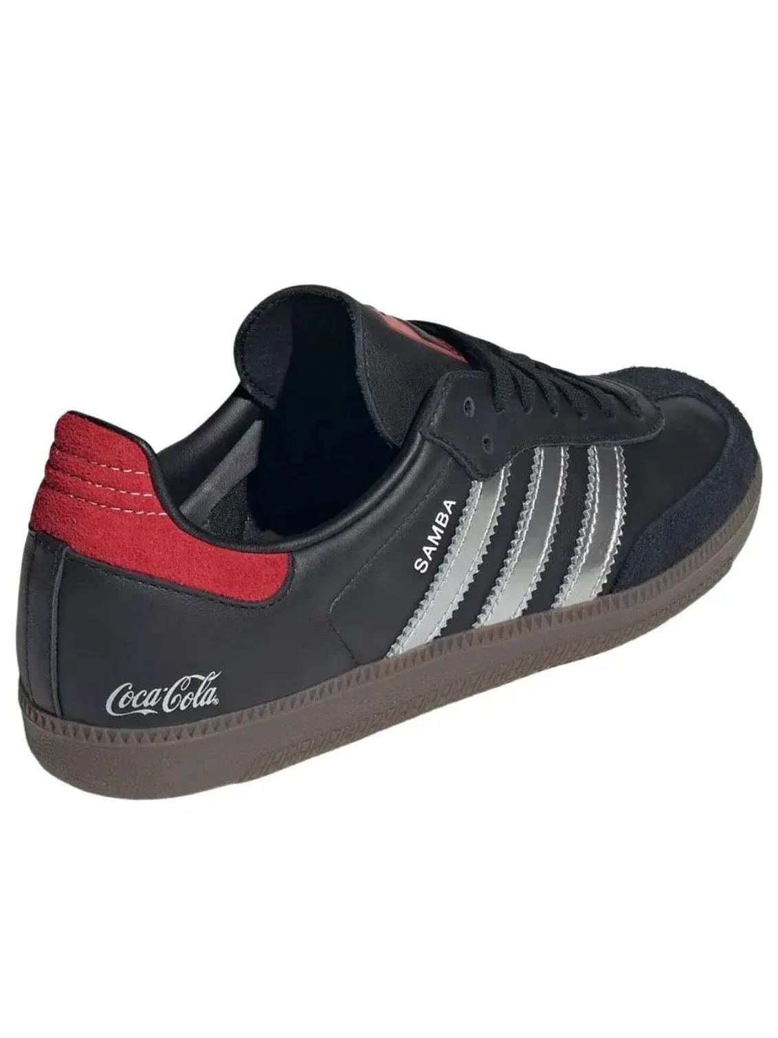 Мужские кроссовки с кожаным верхом Samba Black Silver Adidas — изображение 5 из 5, черный