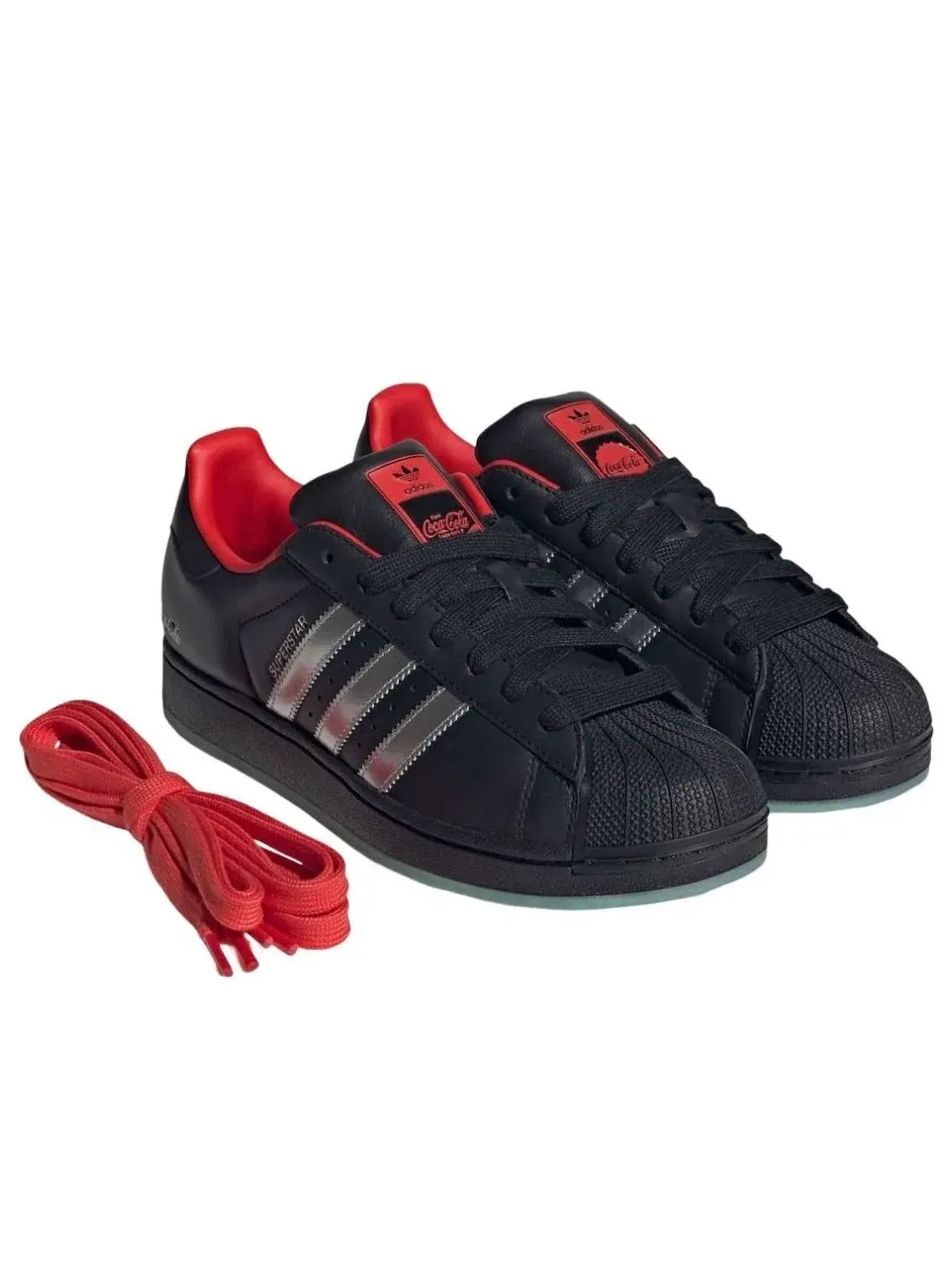 Мужские кроссовки с кожаным верхом Adidas x Coca-Cola Superstar — изображение 2 из 5, черный