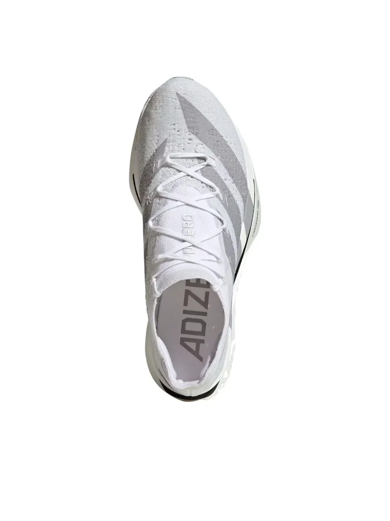 Мужские кроссовки для бега с шнуровкой Adidas Adizero Prime X3 Strung White Dash Grey — изображение 2 из 5, белый