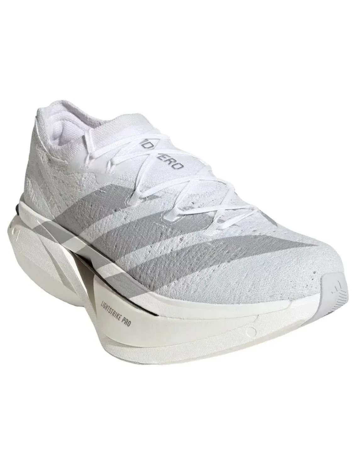 Мужские кроссовки для бега с шнуровкой Adidas Adizero Prime X3 Strung White Dash Grey — изображение 4 из 5, белый