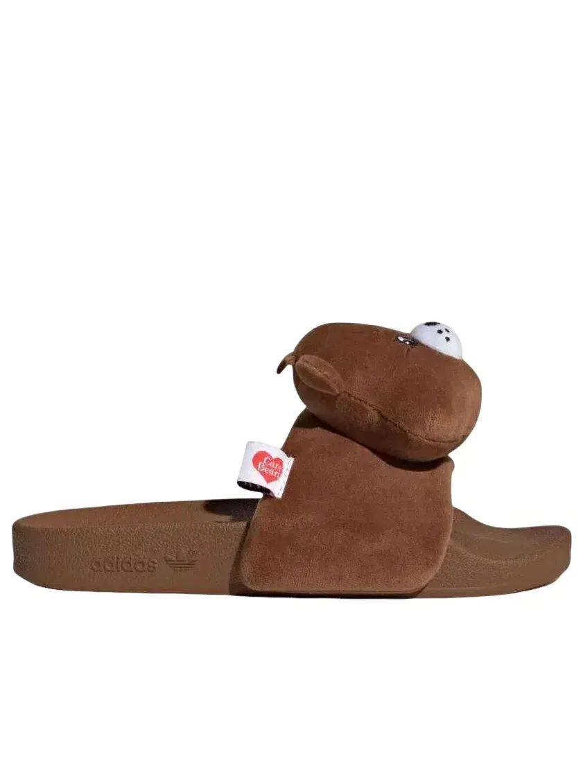 Женские шлепанцы с принтом Adidas Adilette — изображение 5 из 5, коричневый