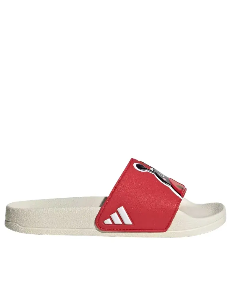Детские шлепанцы с открытым носком Adidas Adilette Pure Ruby White — изображение 2 из 5, красный