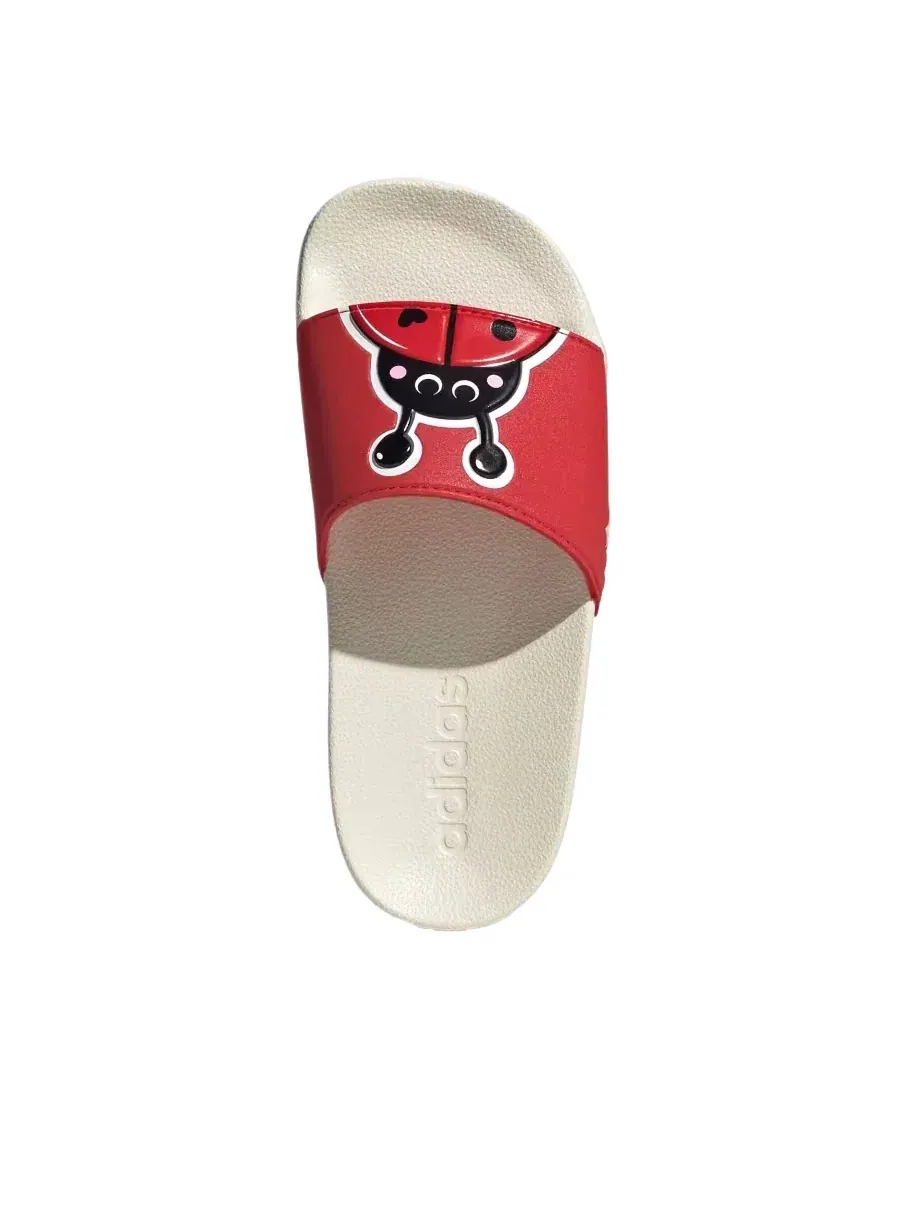 Детские шлепанцы с открытым носком Adidas Adilette Pure Ruby White — изображение 4 из 5, красный