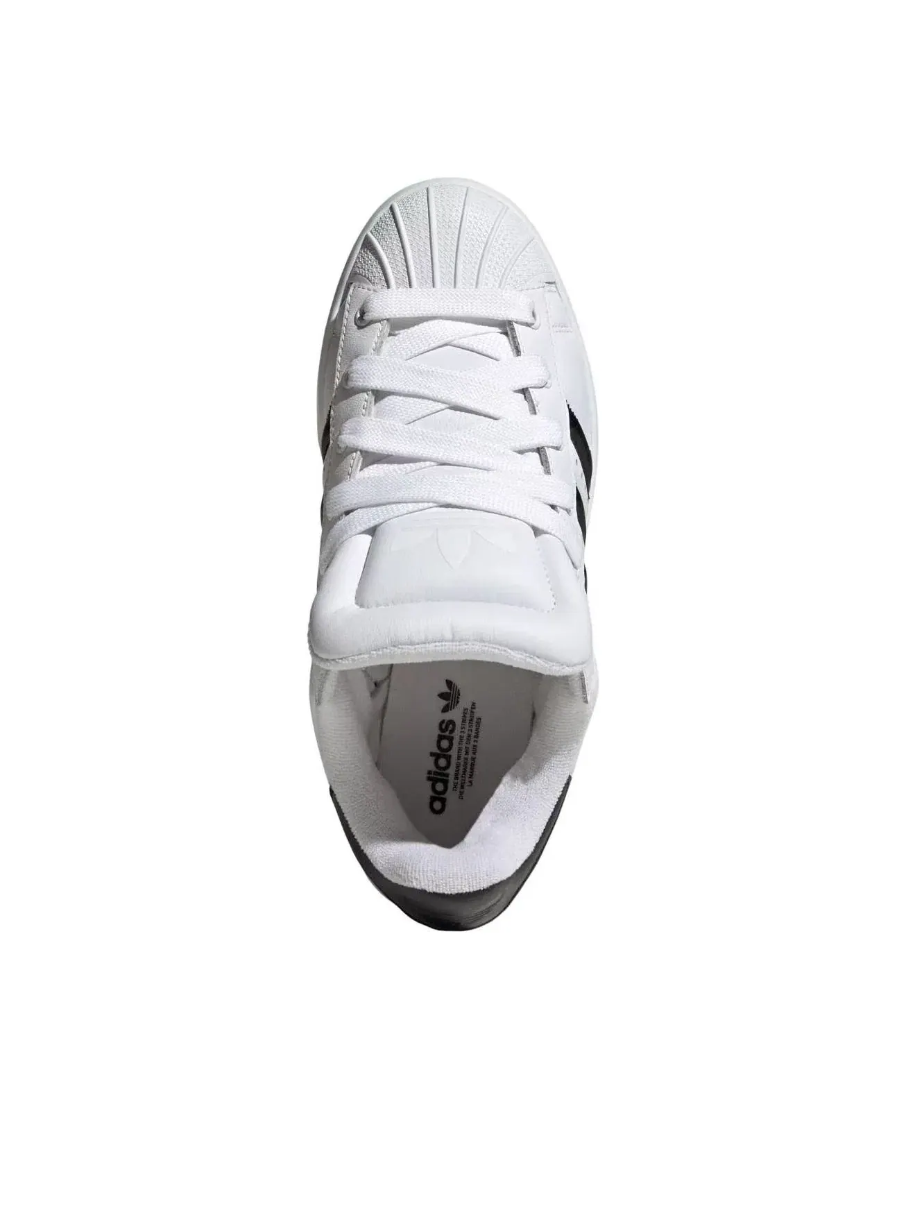 Женские кроссовки с закрытой шнуровкой Superstar White Black Adidas — изображение 2 из 5, белый