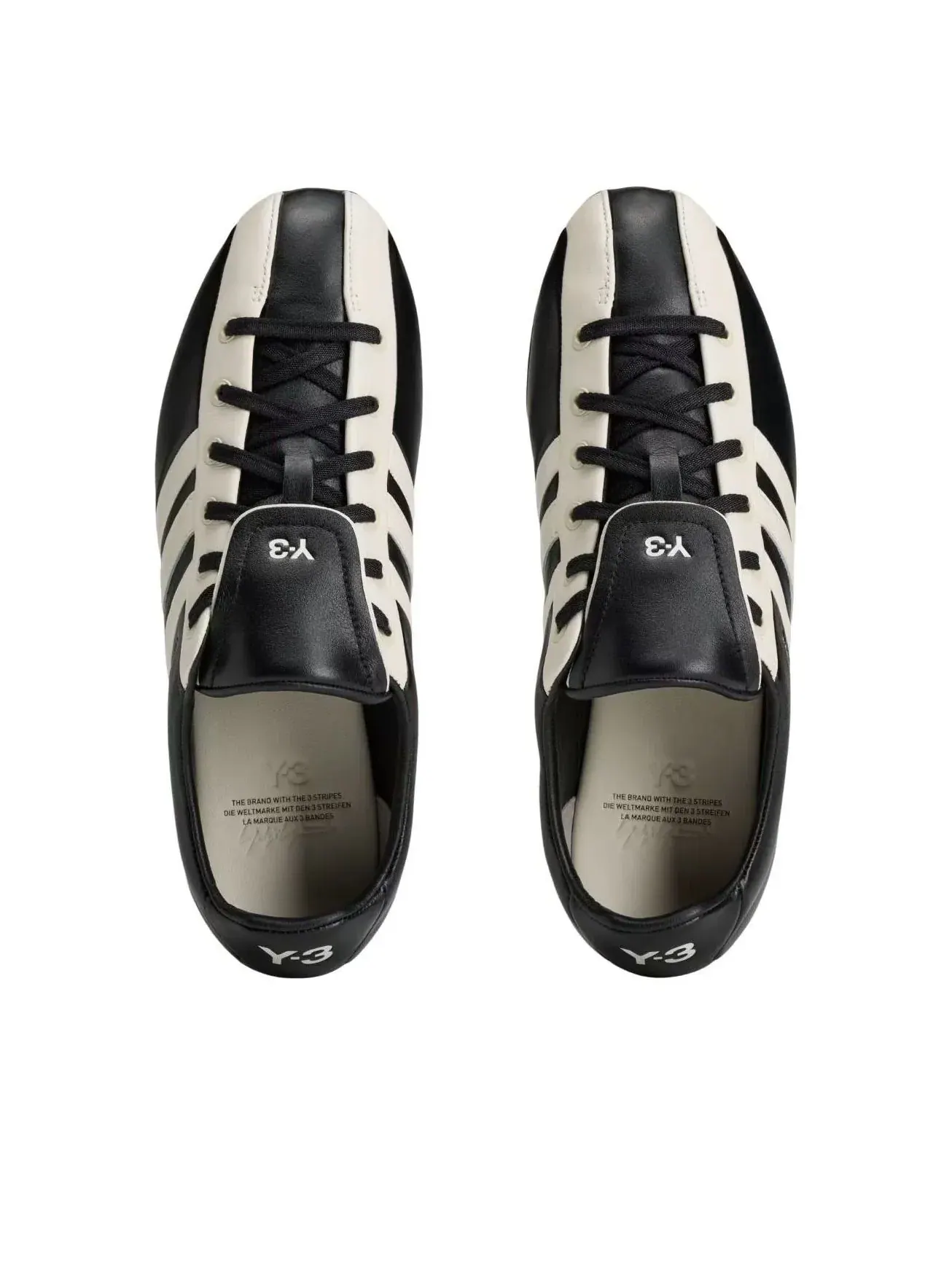 Мужские кроссовки с кожаным верхом Y-3 Field Black Off White Adidas — изображение 3 из 5, черный