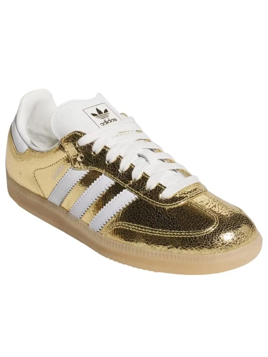 Кроссовки (WMNS) adidas Samba OG 'Gold Metallic Cracked Leather' — изображение 4 из 5, золото