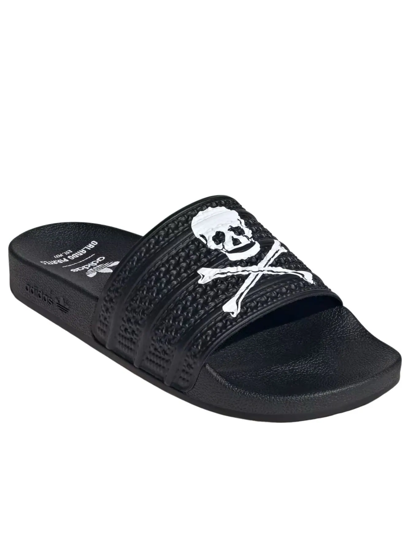 Шлепанцы Adidas x Orlando Pirates Adilette 'Core Black Cloud White' — изображение 2 из 6, черный/белый