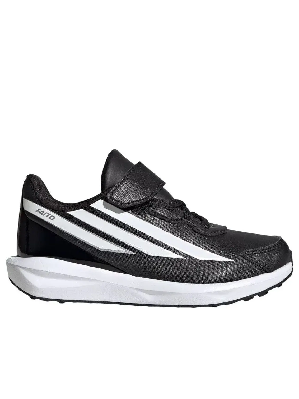 Детские кроссовки с закрытой шнуровкой Faito Black White Turbo Adidas — изображение 2 из 5, черный