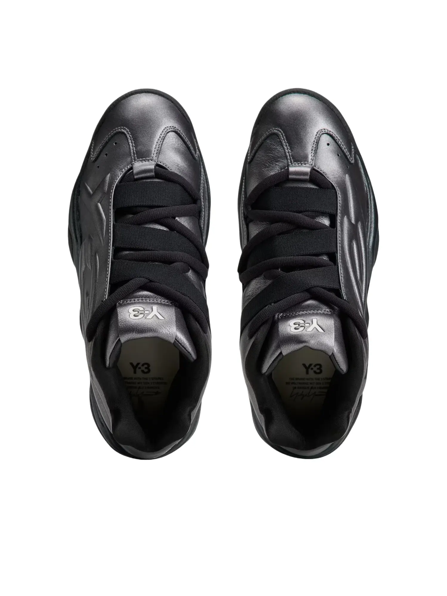 Мужские кроссовки с кожаным верхом Y-3 Megaball Adidas — изображение 4 из 5, серебряный