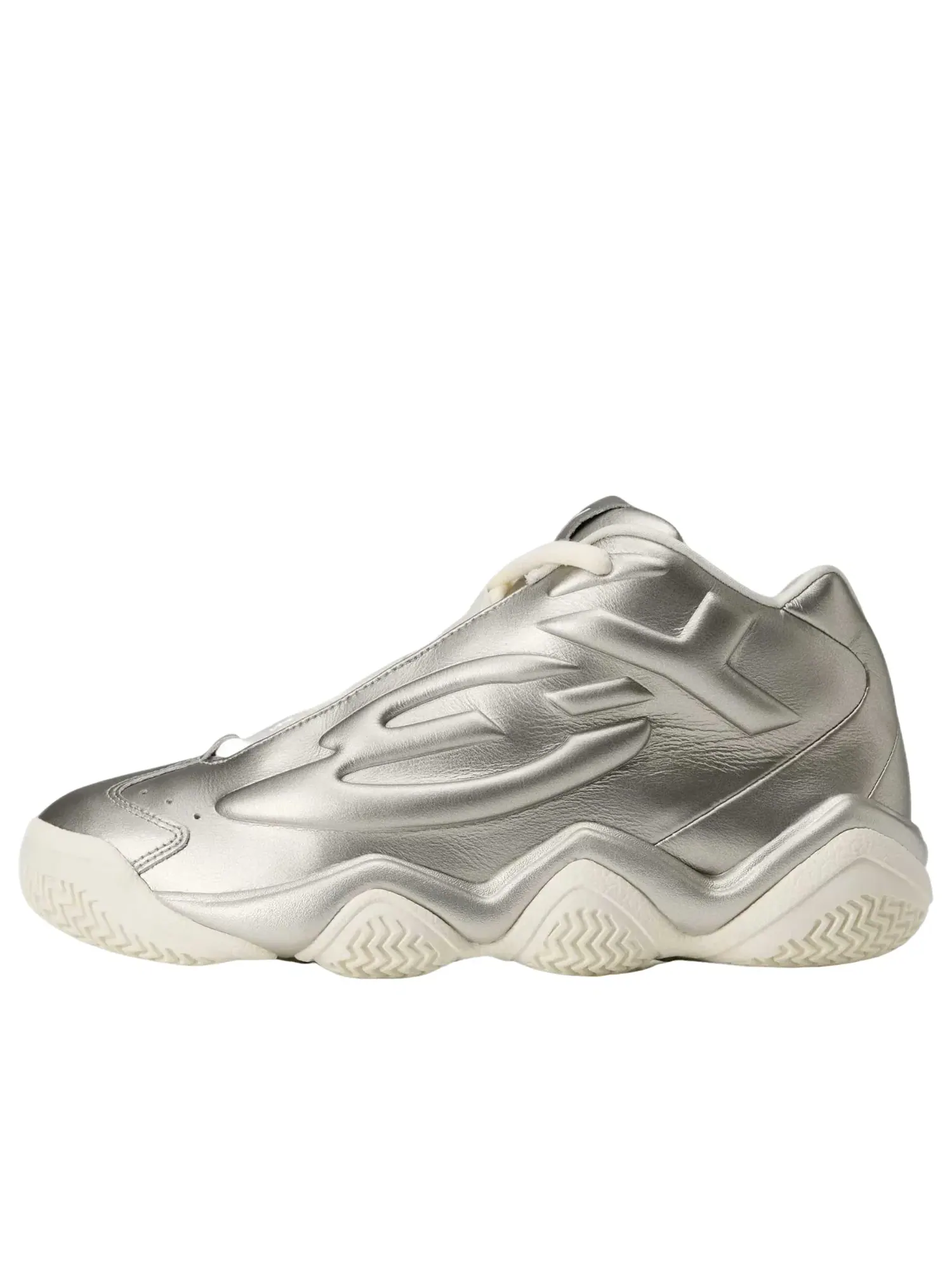 Мужские кроссовки с кожаным верхом Y-3 Megaball Adidas — изображение 1 из 5, серебряный
