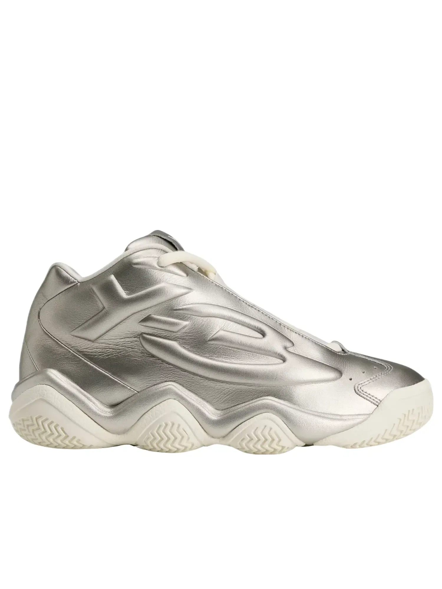 Мужские кроссовки с кожаным верхом Y-3 Megaball Adidas — изображение 2 из 5, серебряный