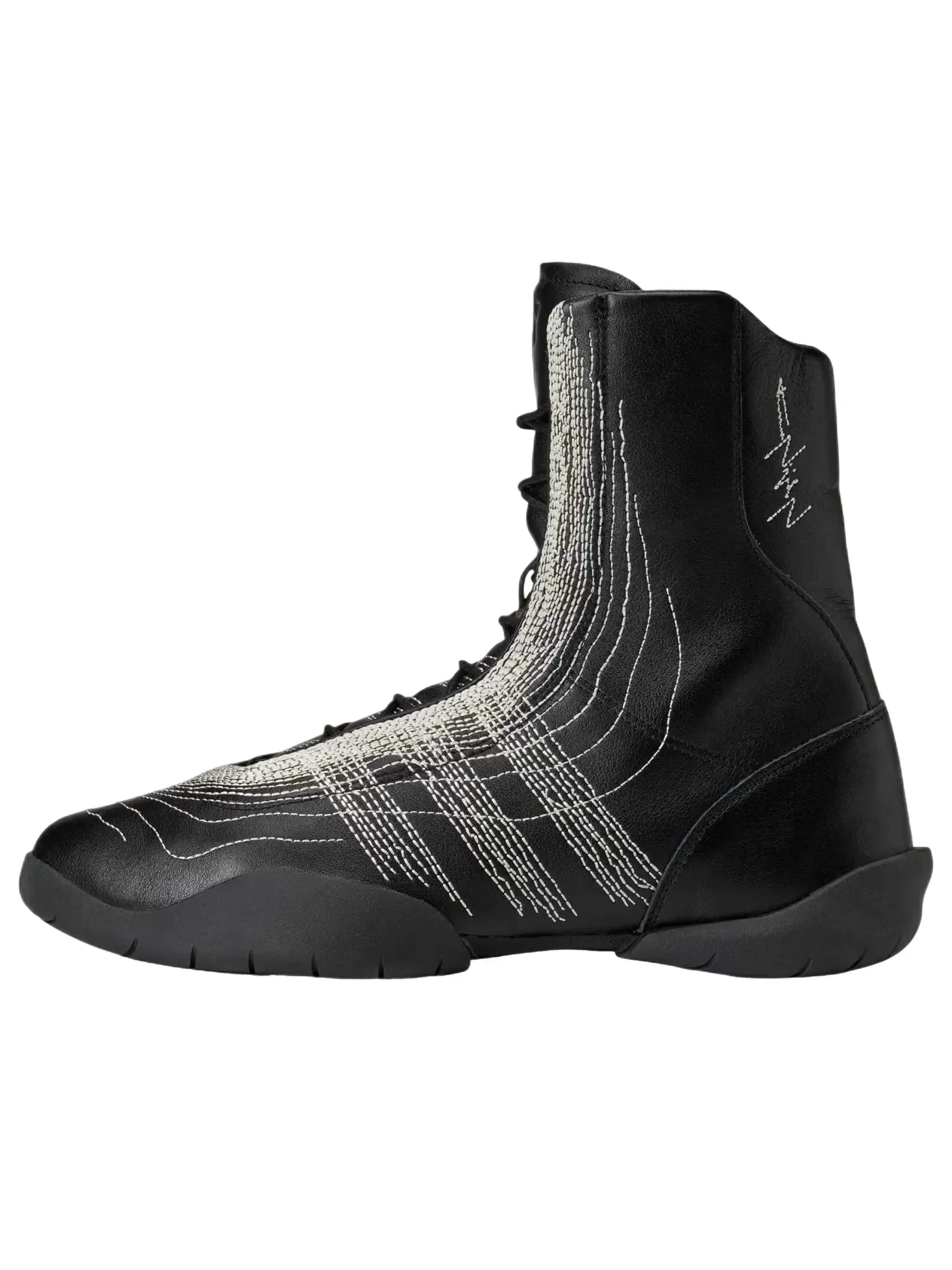 Мужские кроссовки с кожаным верхом Y-3 Regu Hi Adidas — изображение 1 из 5, черный