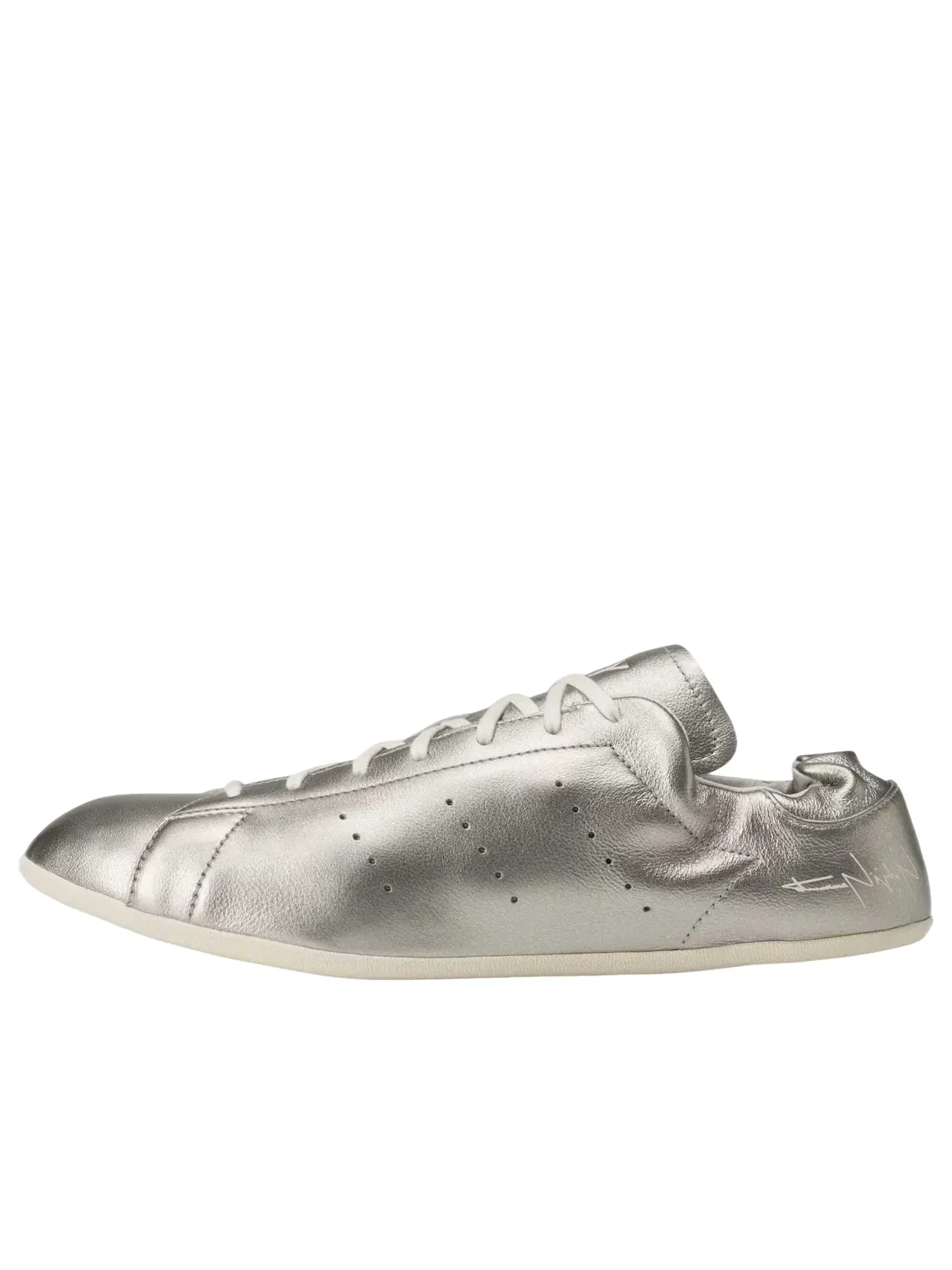 Мужские кроссовки с кожаным верхом Y-3 Stan Smith Silver Metallic Off White Adidas — изображение 1 из 4, серебряный