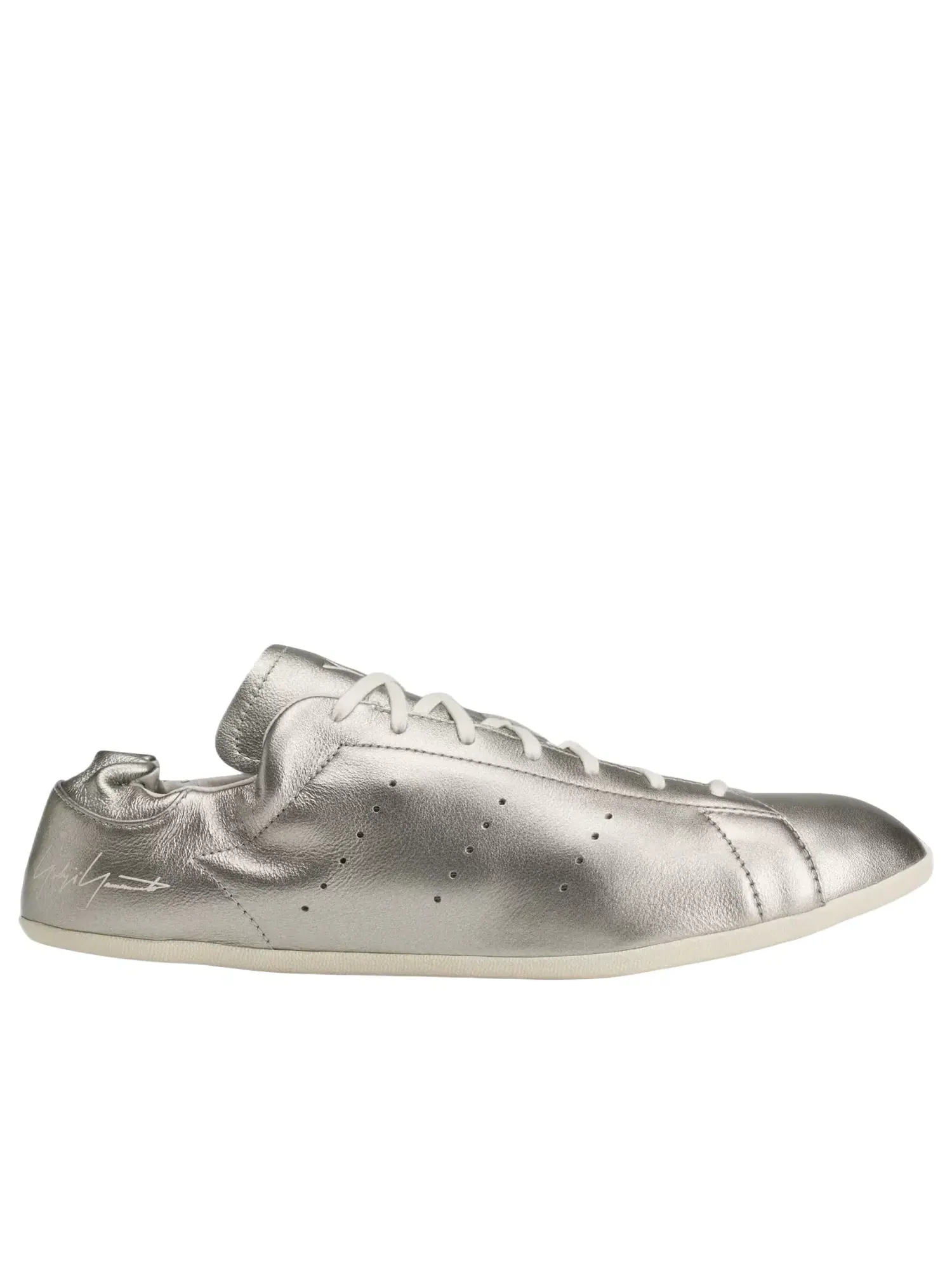 Мужские кроссовки с кожаным верхом Y-3 Stan Smith Silver Metallic Off White Adidas — изображение 2 из 4, серебряный