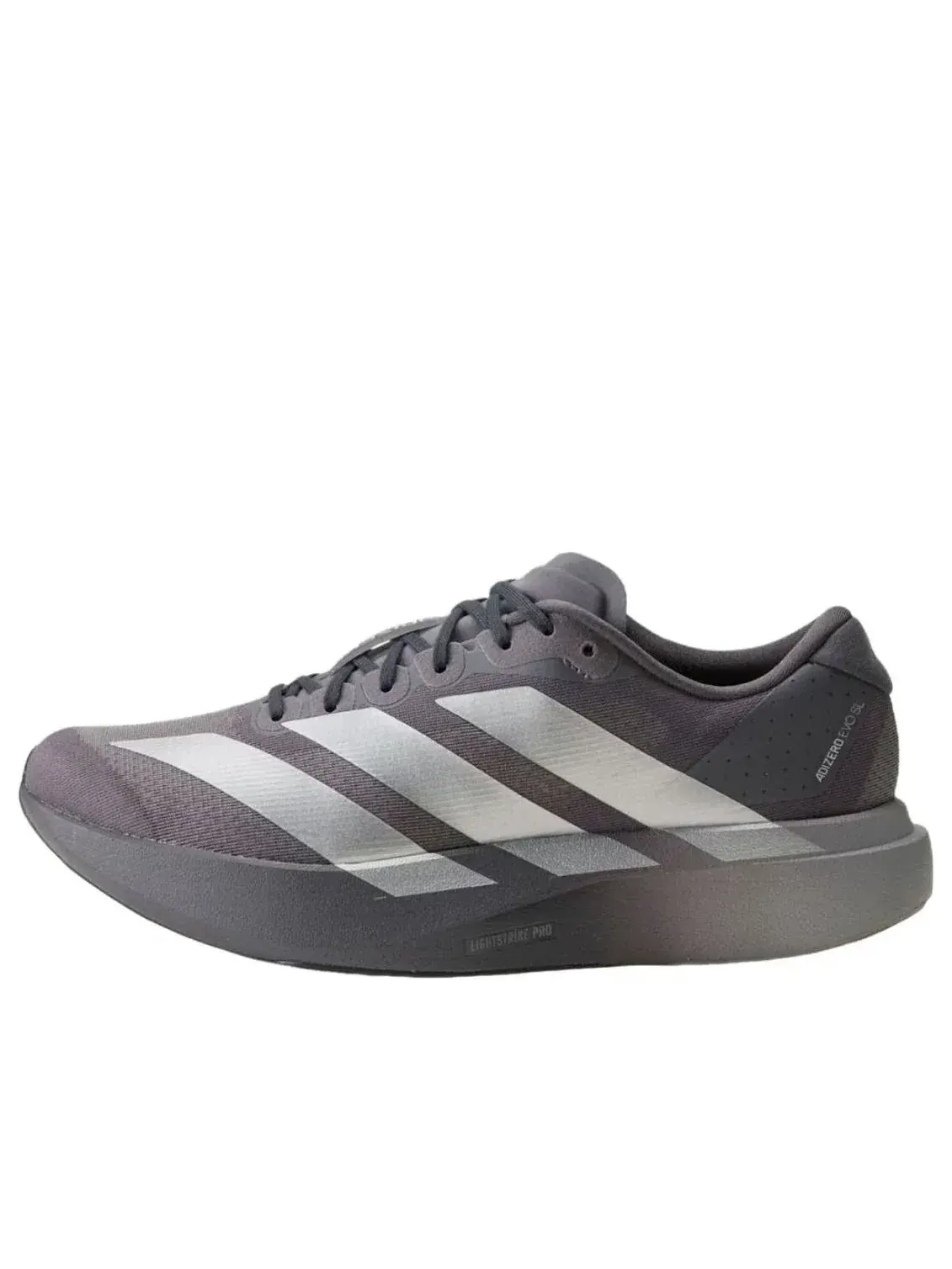Мужские кроссовки для бега с шнуровкой Adidas Adizero Evo Sl Grey Strata Silver Metallic — изображение 1 из 3, серый