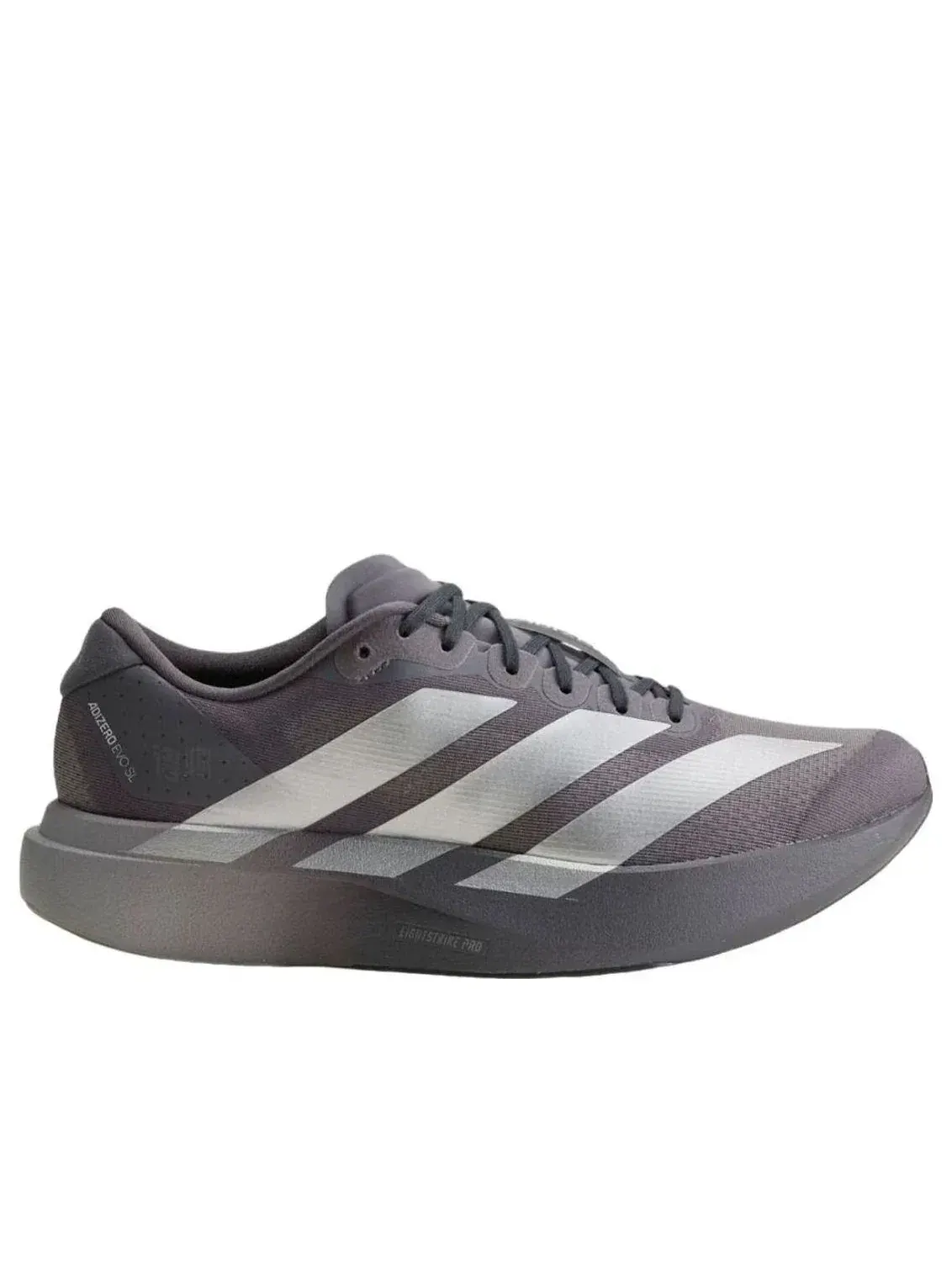 Мужские кроссовки для бега с шнуровкой Adidas Adizero Evo Sl Grey Strata Silver Metallic — изображение 2 из 3, серый