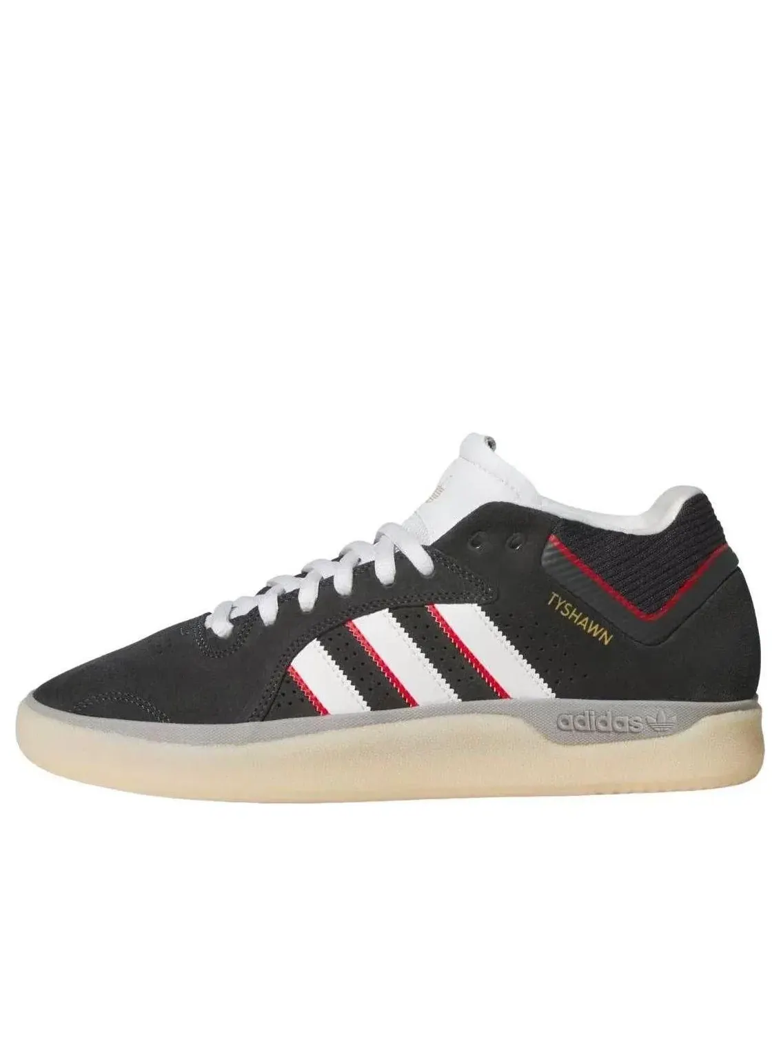 Мужские кроссовки с кожаным верхом Tyshawn Carbon Crystal White Adidas — изображение 1 из 6, черный