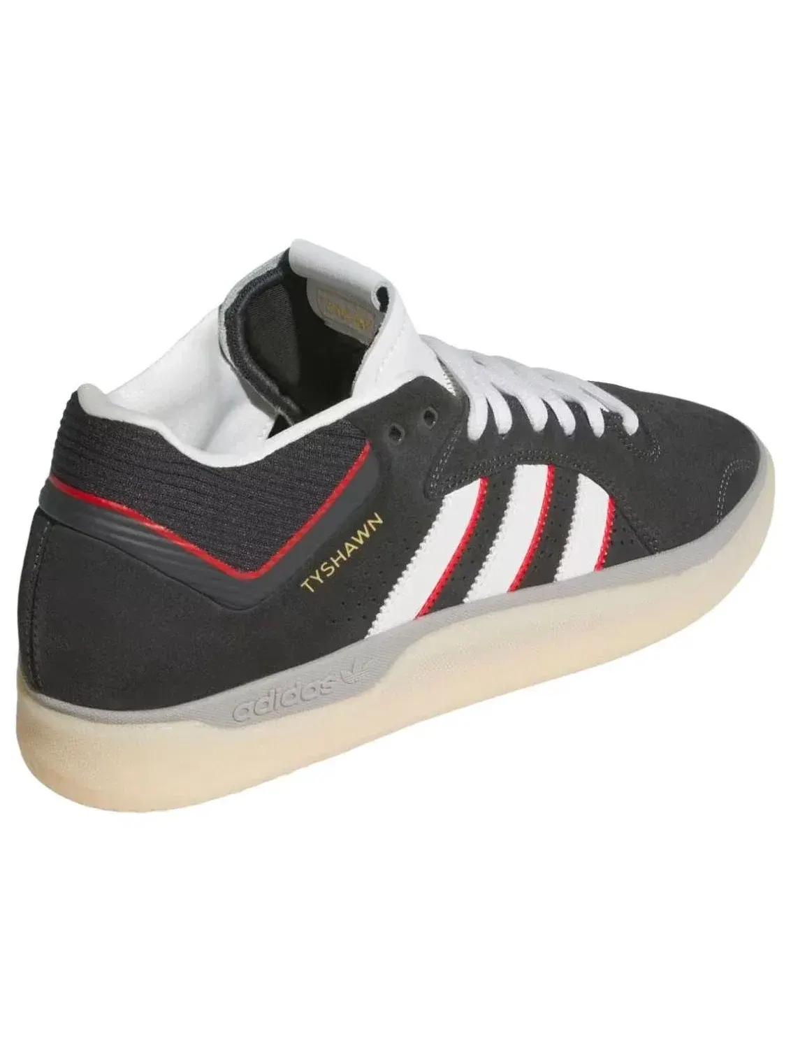 Мужские кроссовки с кожаным верхом Tyshawn Carbon Crystal White Adidas — изображение 6 из 6, черный