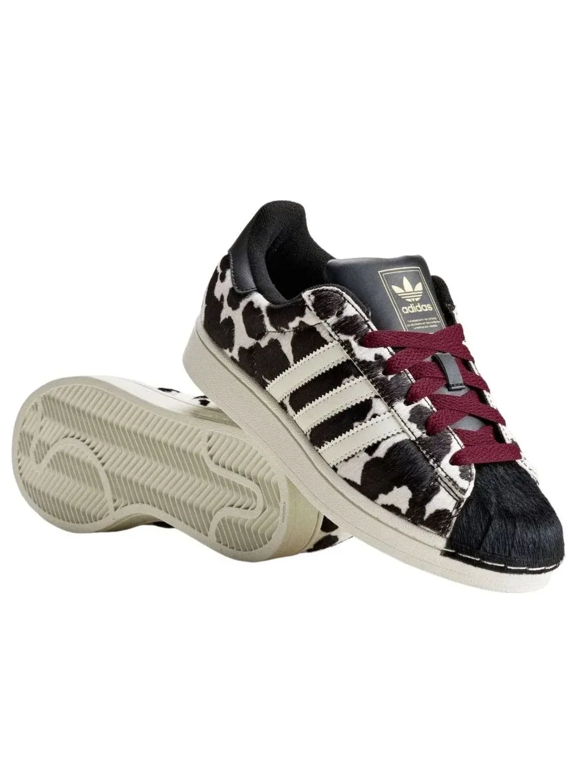 Женские кроссовки с принтом Superstar Cow Print Adidas — изображение 2 из 3, черный
