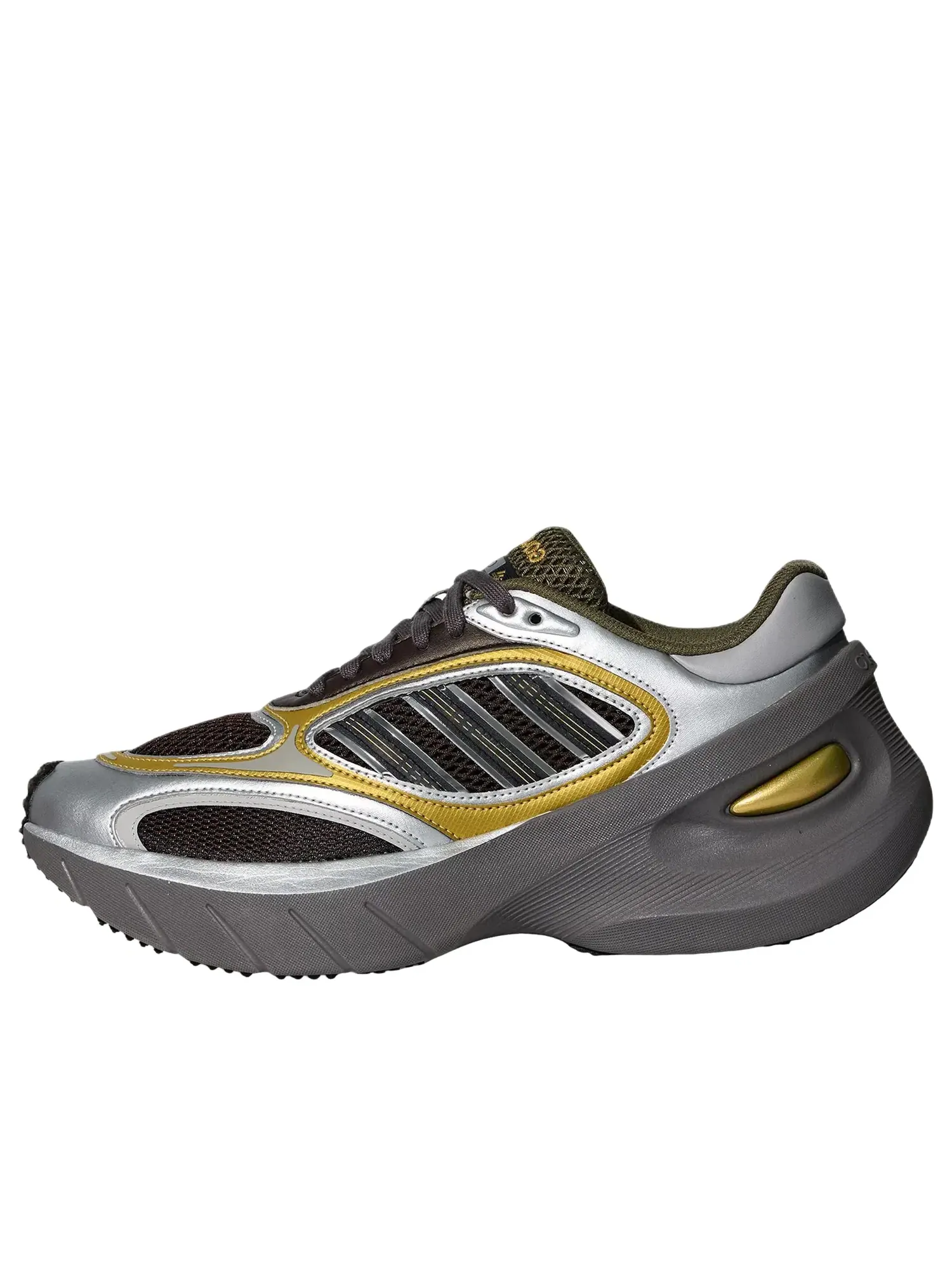 Кроссовки Adidas Adizero Goukana 'Silver Metallic Dark Brown Gold' KJ5375 — изображение 1 из 4, серебряный
