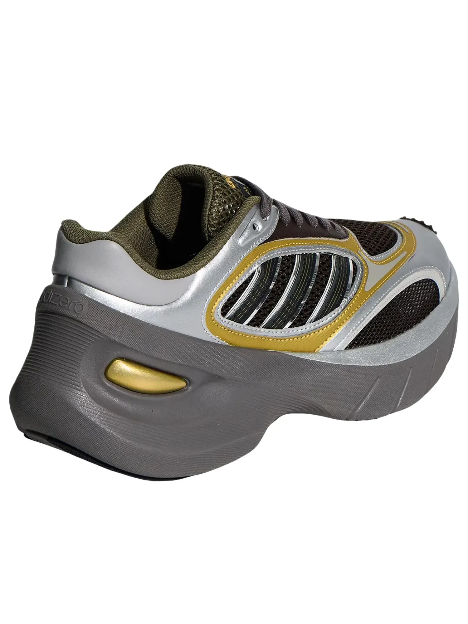 Кроссовки Adidas Adizero Goukana 'Silver Metallic Dark Brown Gold' KJ5375 — изображение 3 из 4, серебряный