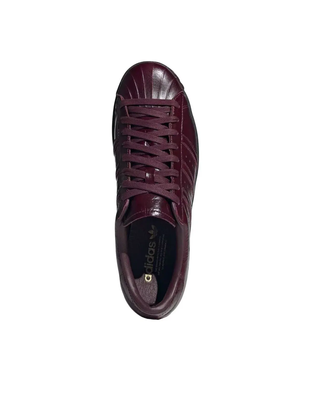 Мужские кроссовки с кожаным верхом Superstar Maroon Carbon Adidas — изображение 2 из 5, красный