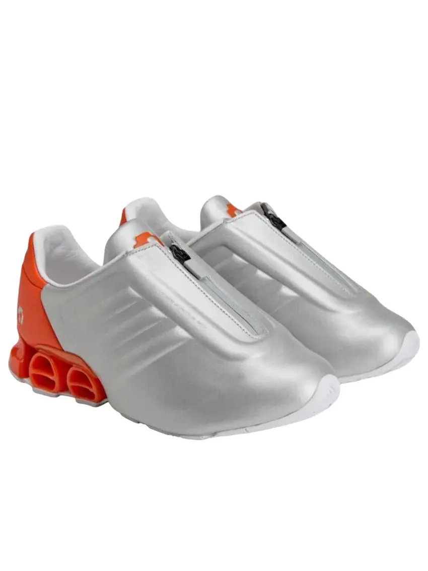 Кроссовки Adidas x Miaou Megaride S2 «Silver Metallic Semi Impact Orange» KJ9468 — изображение 2 из 6, серебряный