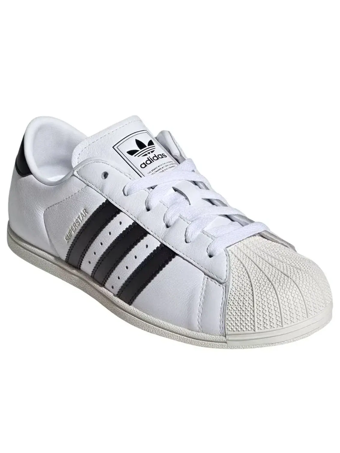 Женские кроссовки с кожаным верхом Superstar White Black Gold Metallic Adidas — изображение 4 из 5, белый