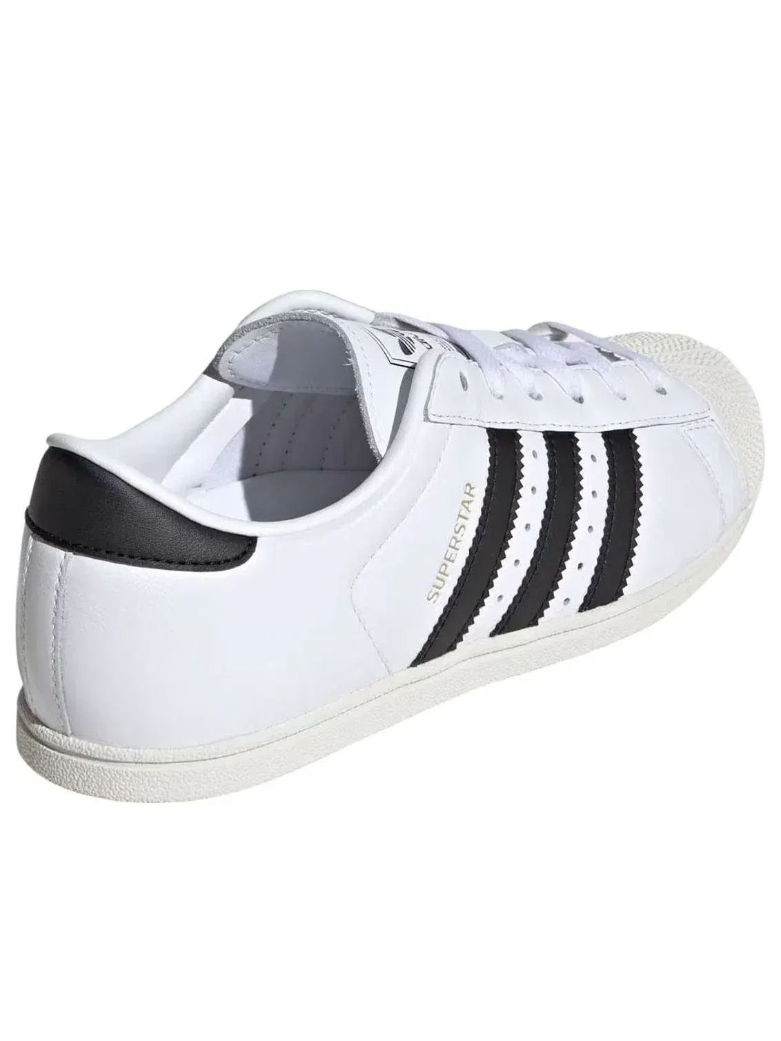 Женские кроссовки с кожаным верхом Superstar White Black Gold Metallic Adidas — изображение 5 из 5, белый