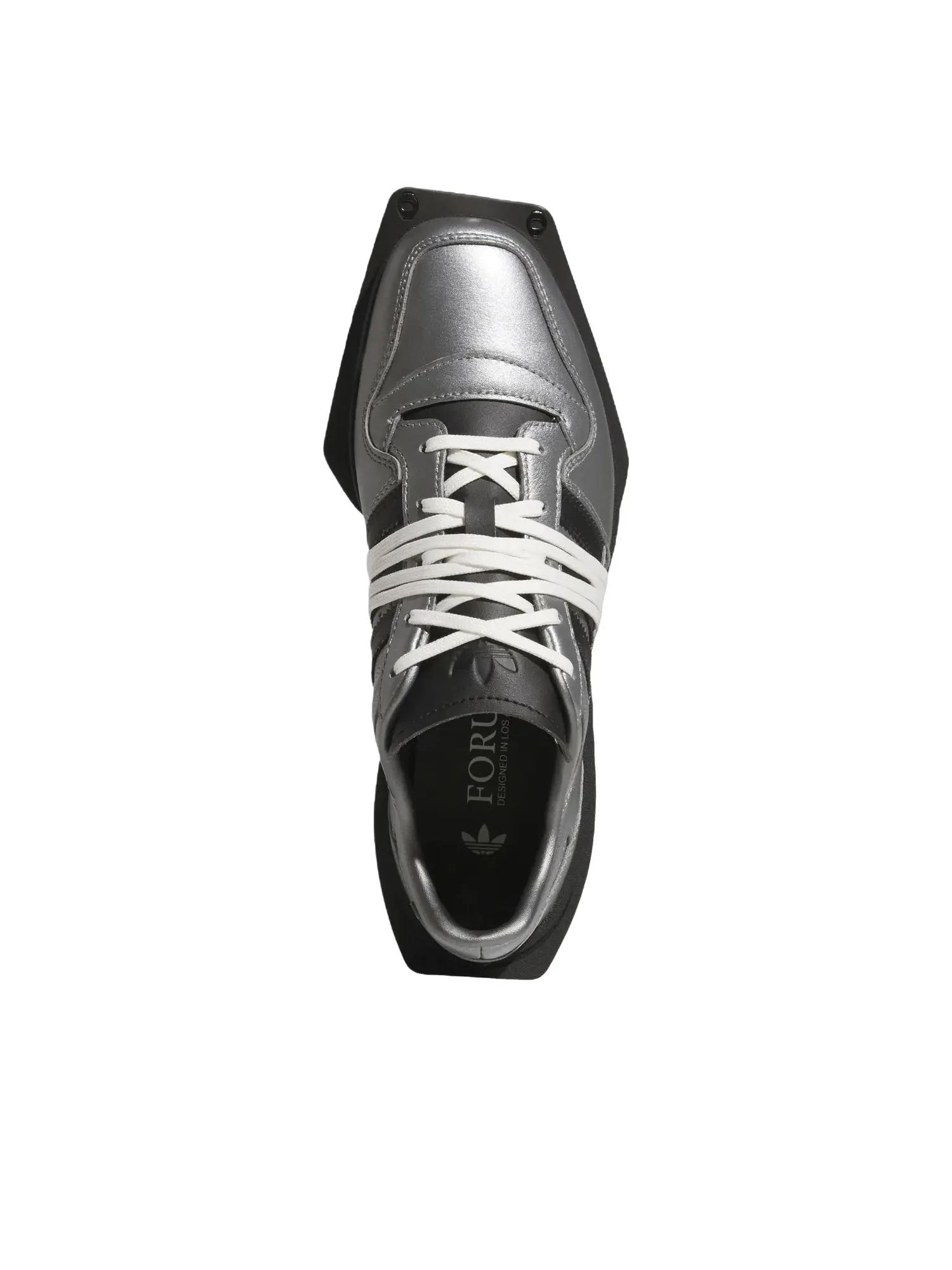 Женские кроссовки с кожаным верхом Forum Iron Metallic Adidas — изображение 5 из 6, серебряный