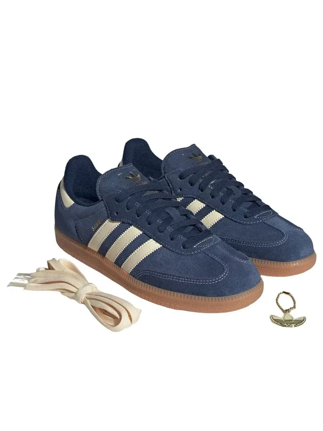 Мужские кроссовки замшевые с принтом Samba Adidas — изображение 5 из 5, темно-синий
