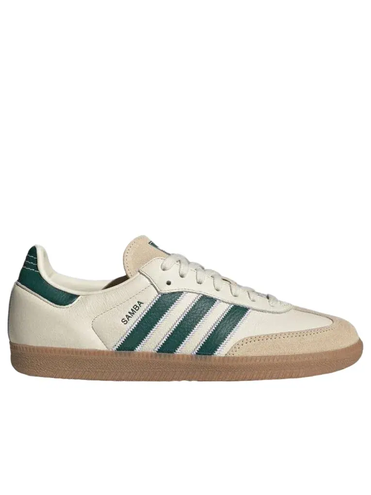 Мужские кроссовки с замшевым верхом Samba White Collegiate Green Adidas — изображение 2 из 5, белый
