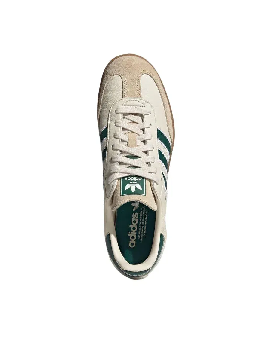 Мужские кроссовки с замшевым верхом Samba White Collegiate Green Adidas — изображение 3 из 5, белый