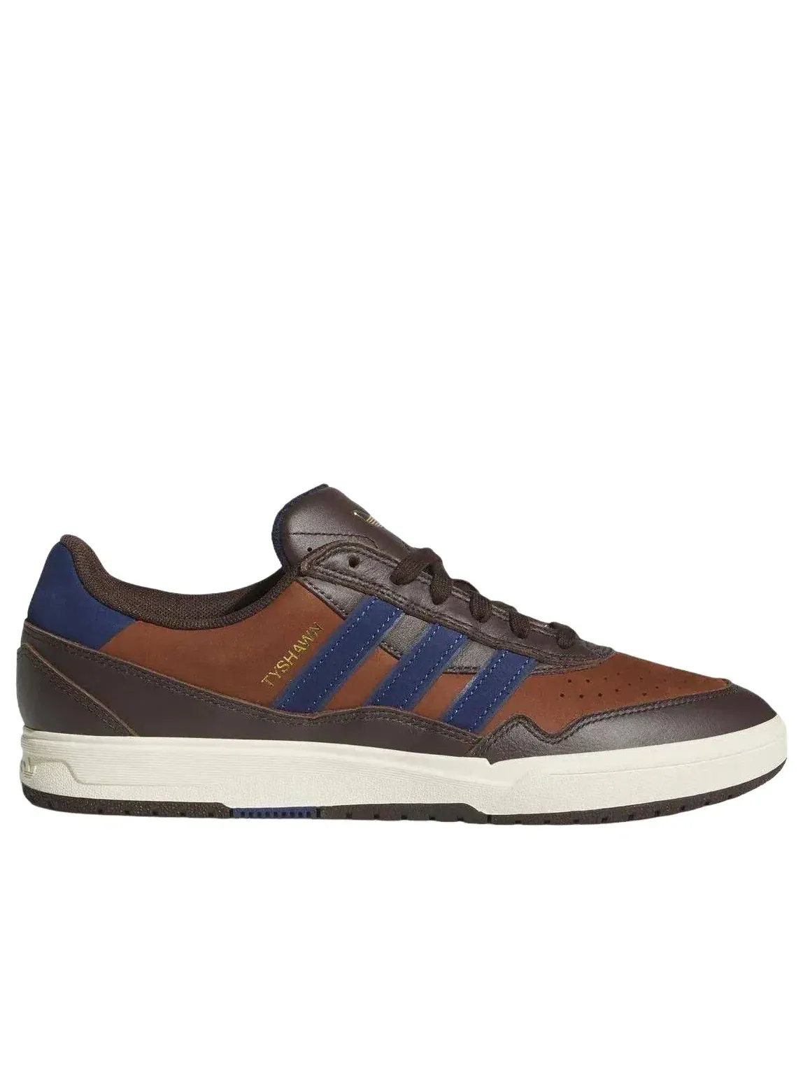 Мужские кроссовки с кожаным верхом Tyshawn II Adidas — изображение 2 из 6, коричневый