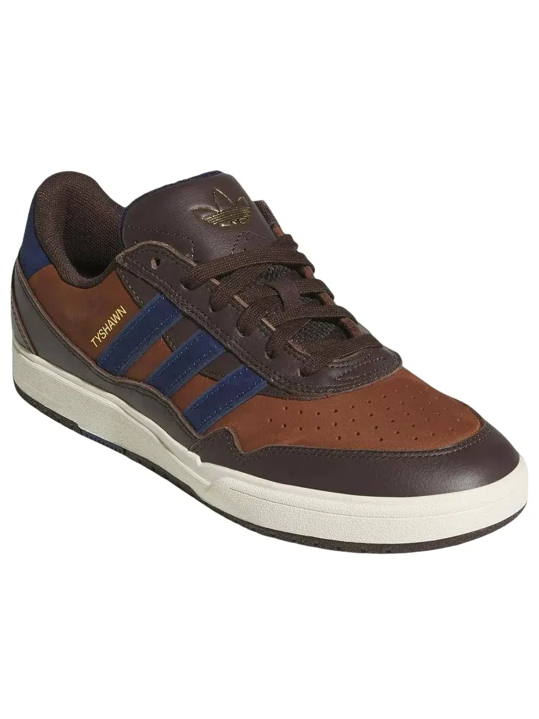 Мужские кроссовки с кожаным верхом Tyshawn II Adidas — изображение 3 из 6, коричневый