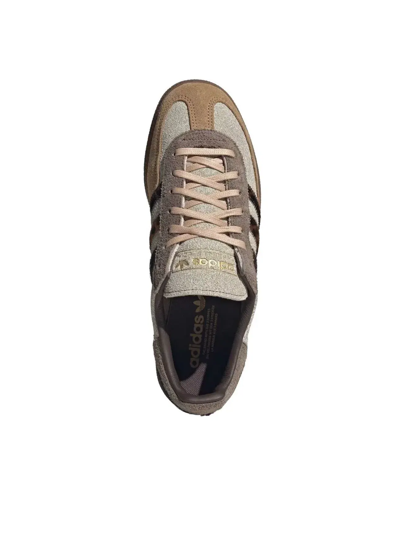 Мужские кроссовки с замшевым верхом Handball Spezial Adidas — изображение 2 из 5, бежевый