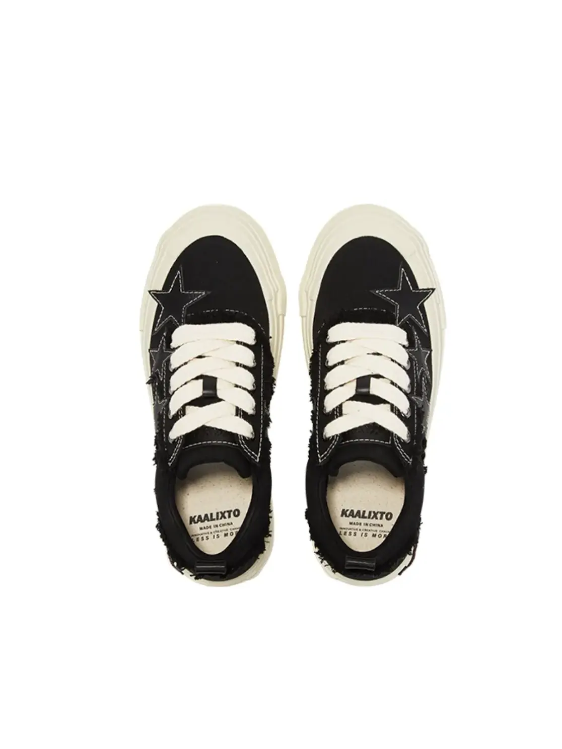Кроссовки KAALIXTO Skateboarding Canvas Low 'Black Leather' — изображение 4 из 6, черный