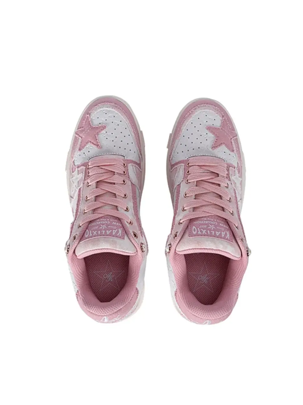 Кроссовки KAALIXTO Skateboarding Mid 'Pink Cloud Stars' — изображение 4 из 6, розовый