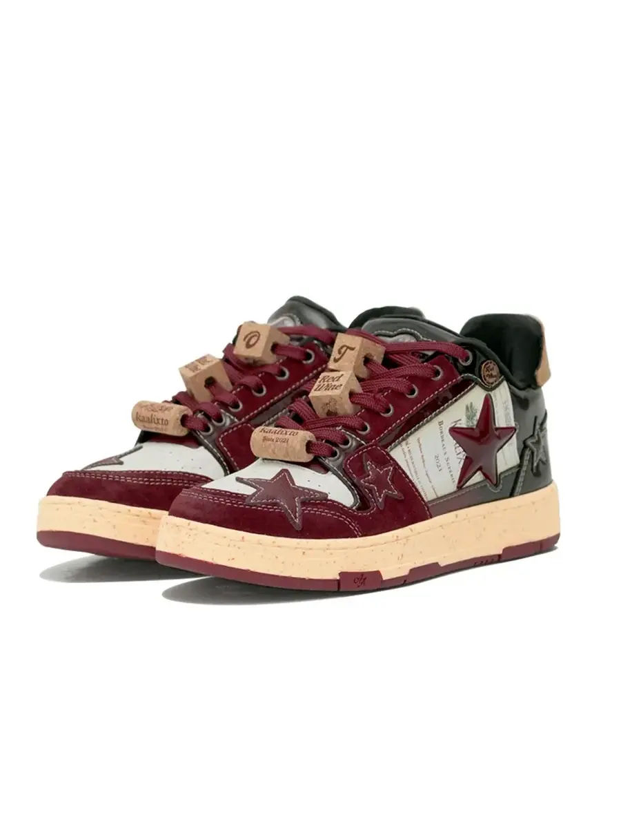 Кроссовки KAALIXTO Skateboarding Low 'Red Wine' — изображение 3 из 6, бордовый